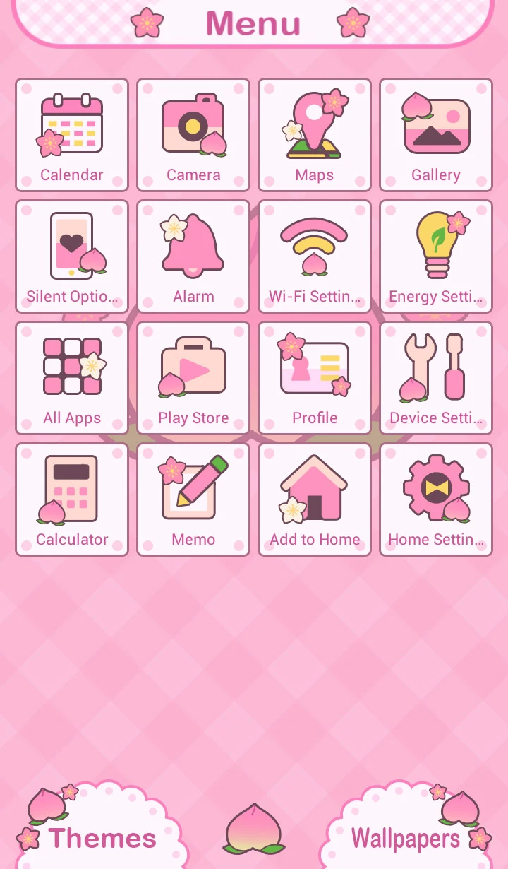 Peach Gingham Check Theme screenshot