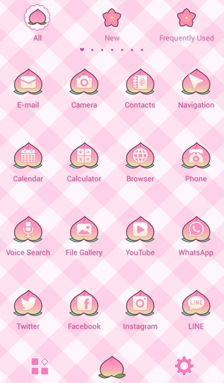 Peach Gingham Check Theme screenshot